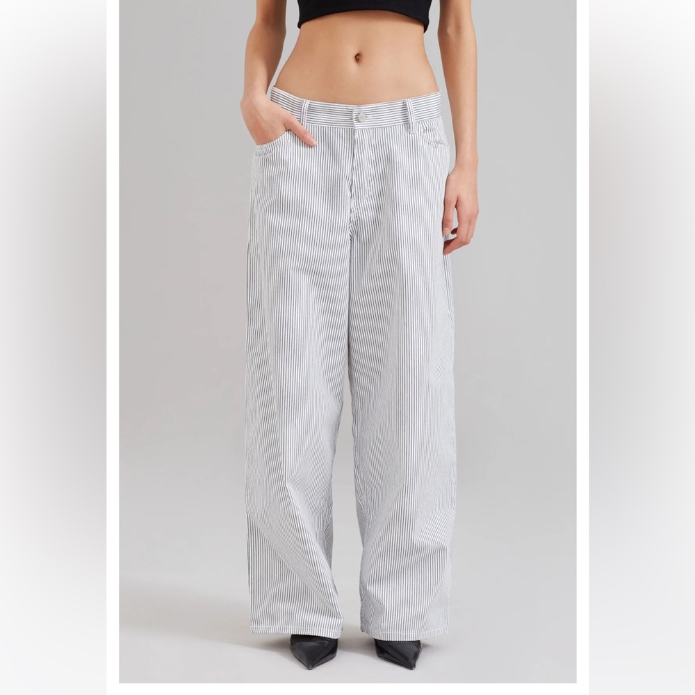 Frankie shop kaline white pants navy stripe